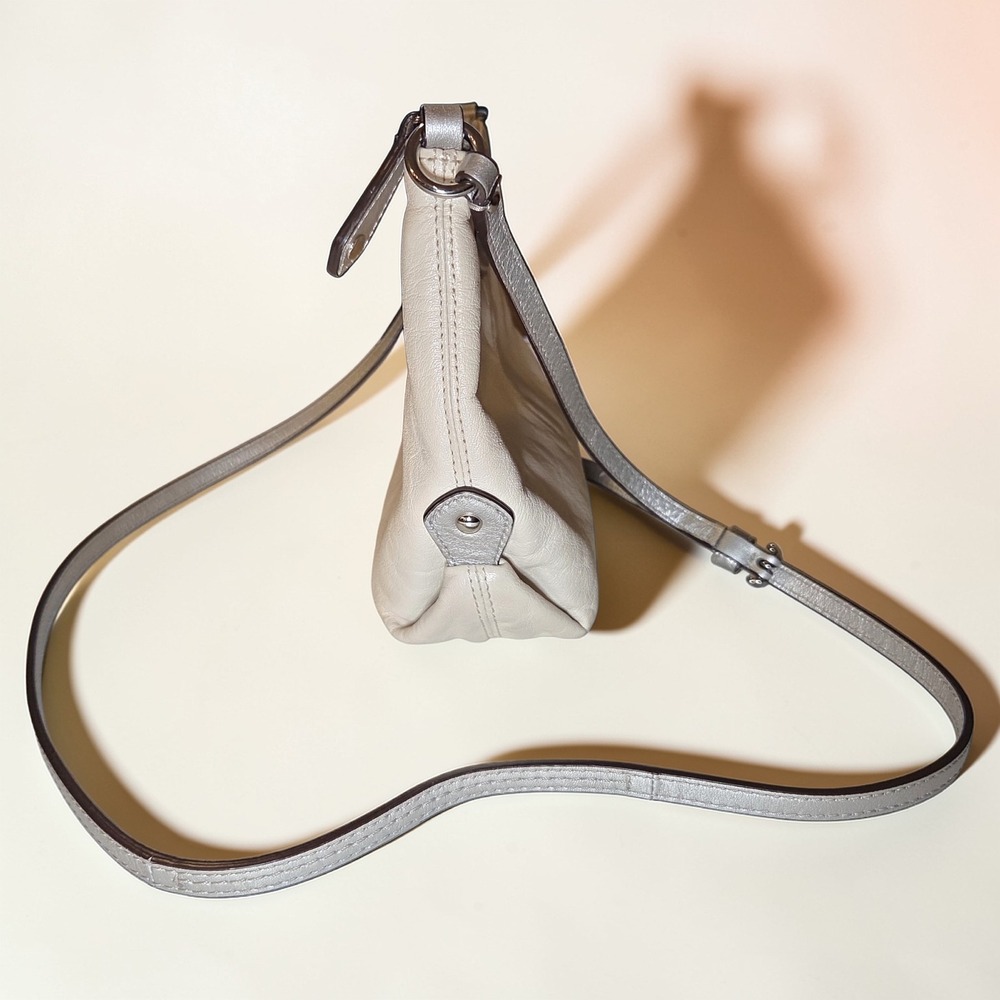 Coach Pebbled Leather Crossbody Bag in Light Gray - Picture 3 of 10